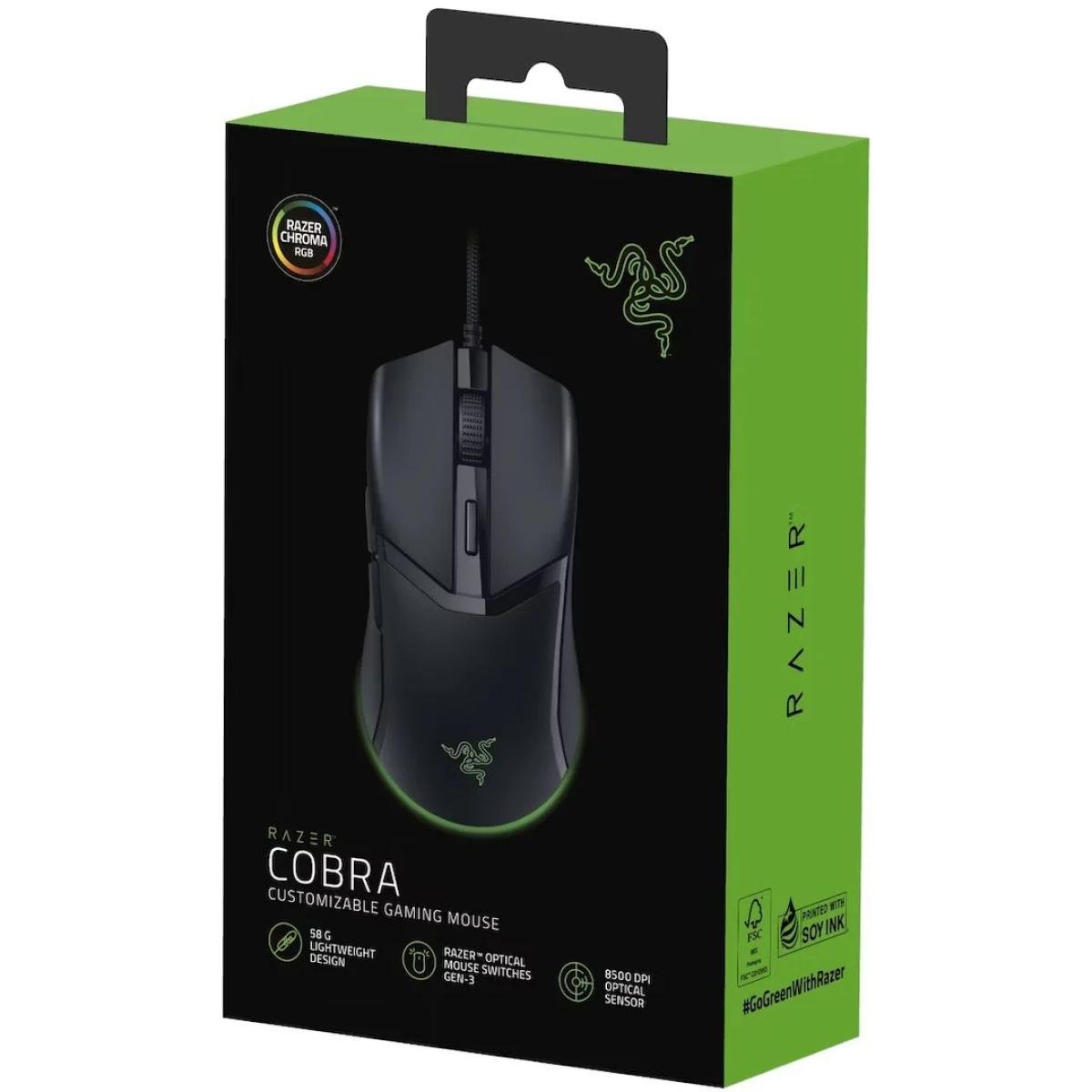azer Cobra Chroma RGB Lightweight Wired Gaming Mouse 58g Lightweight Design