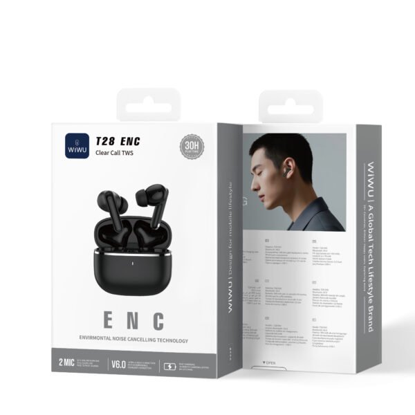 WiWU T28 ENC Dual Mic Noise Cancelling TWS